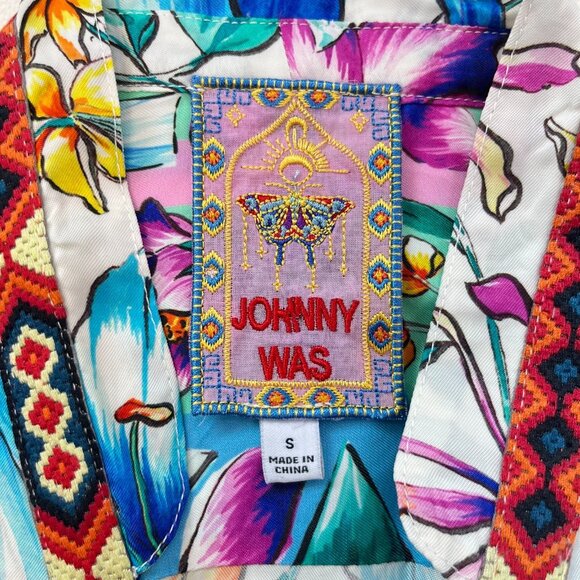 NWOT Johnny Was Floral Long Sleeves Embroidered Button-Down Shirt Dress Size S - Picture 9 of 16